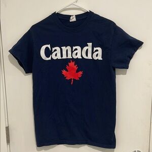 Navy Blue Canada T-Shirt with Red Maple Leaf